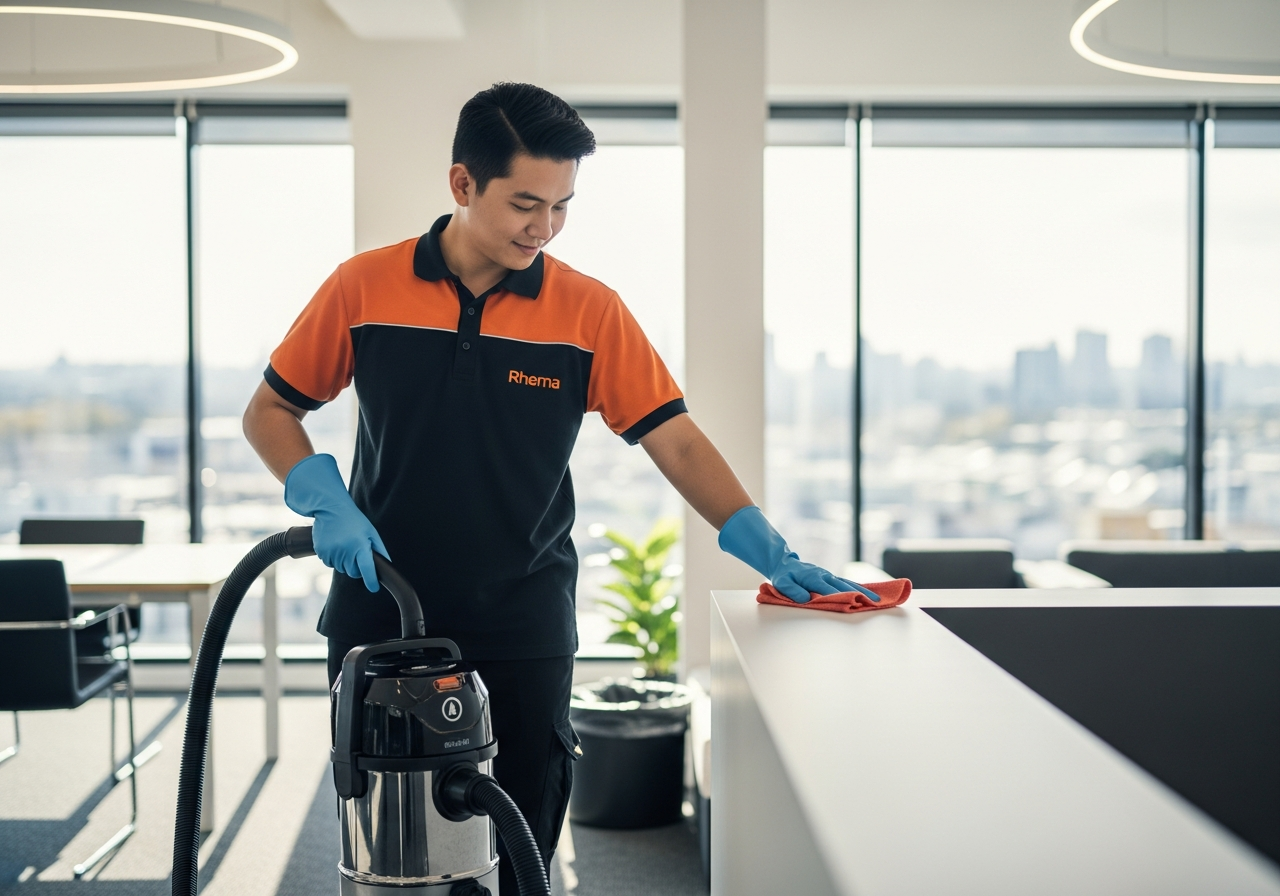 Rhema cleaning professional at work